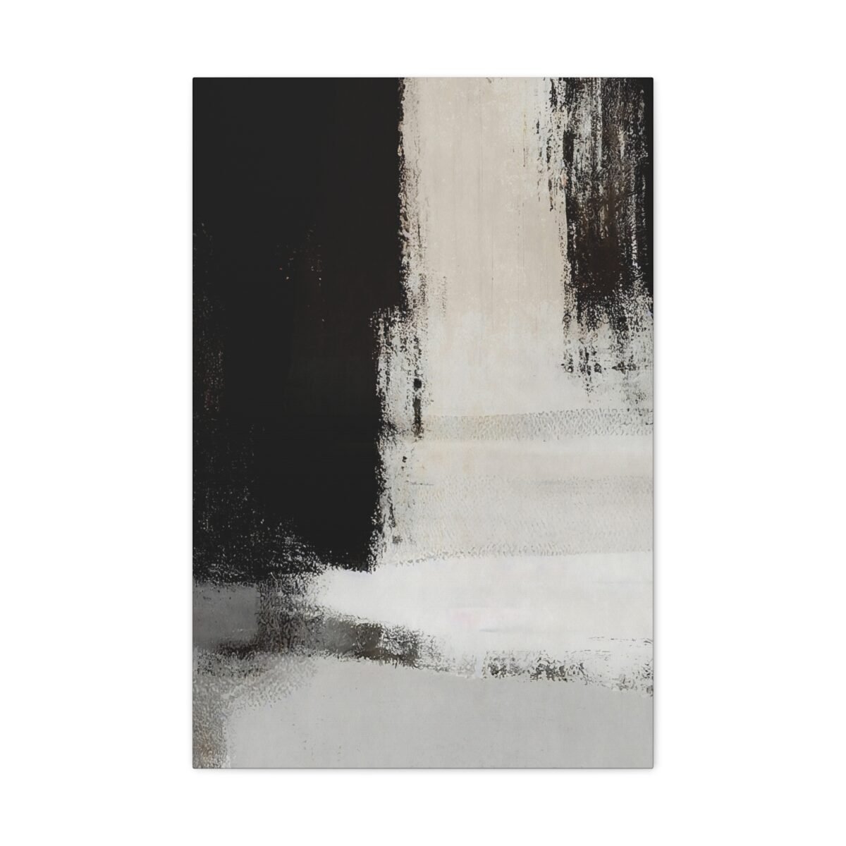 Black White Abstract Wall Art, Minimalist Contemporary Premium Matte Canvas