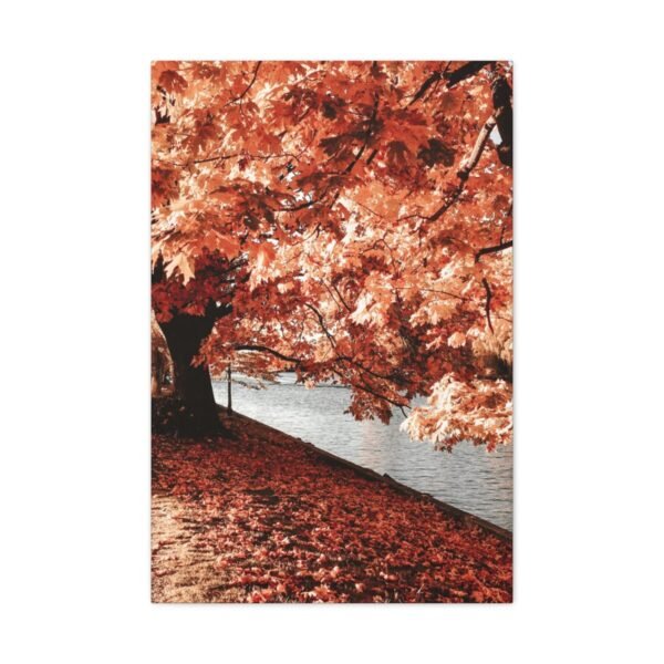 Autumn Lakeside Serenity Wall Art – Premium Matte Canvas for Cozy Fall Decor