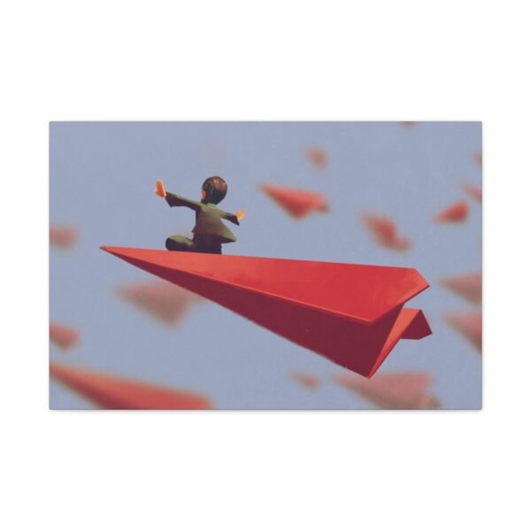 6797233642390041563_2048.jpeg Skybound Momentum – Paper Airplane Wall Art, Red Flight Canvas for Modern Interiors