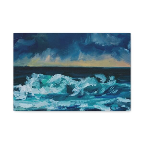Tempest Horizon — Ocean Storm Canvas Wall Art, Moody Coastal Landscape Decor