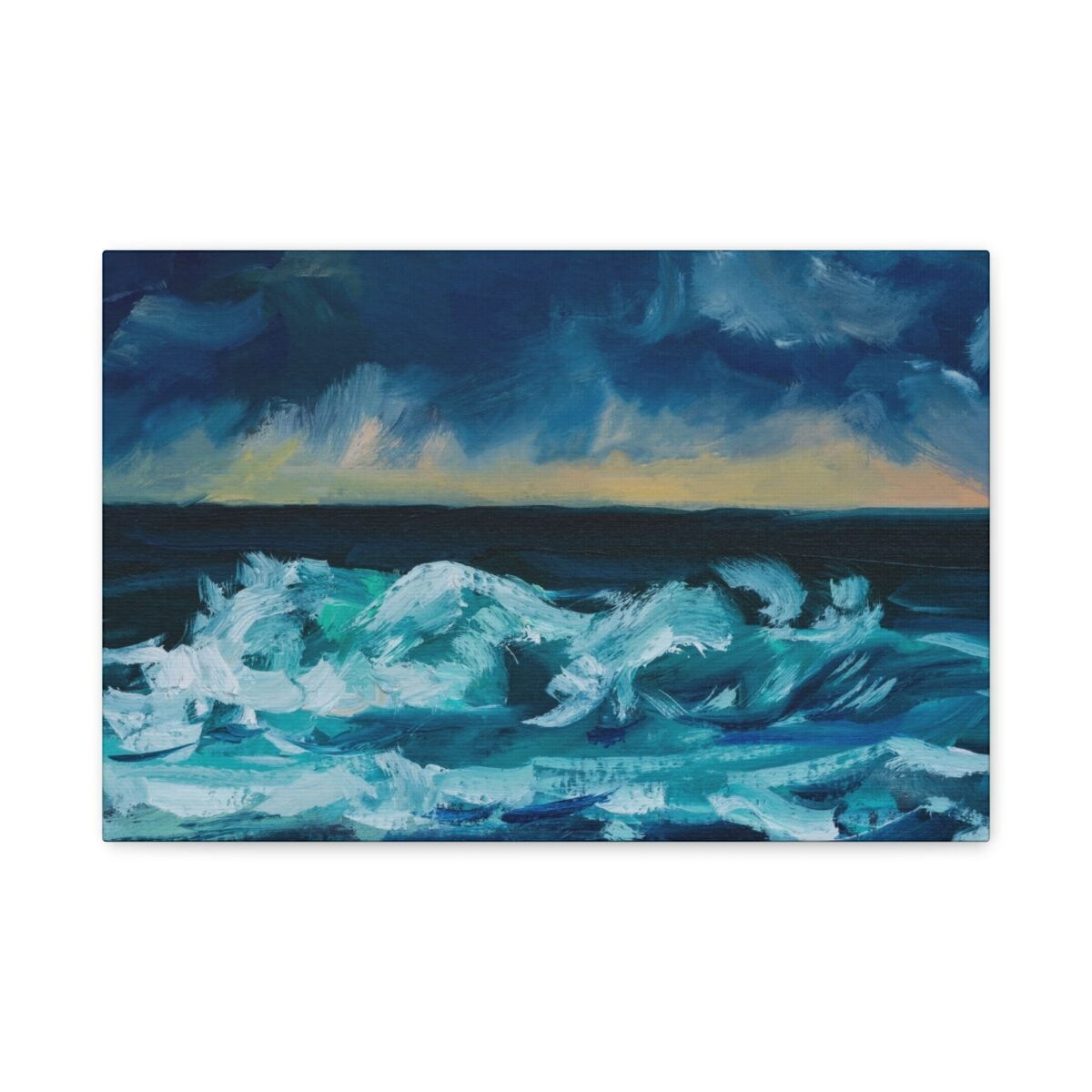 Tempest Horizon — Ocean Storm Canvas Wall Art, Moody Coastal Landscape Decor