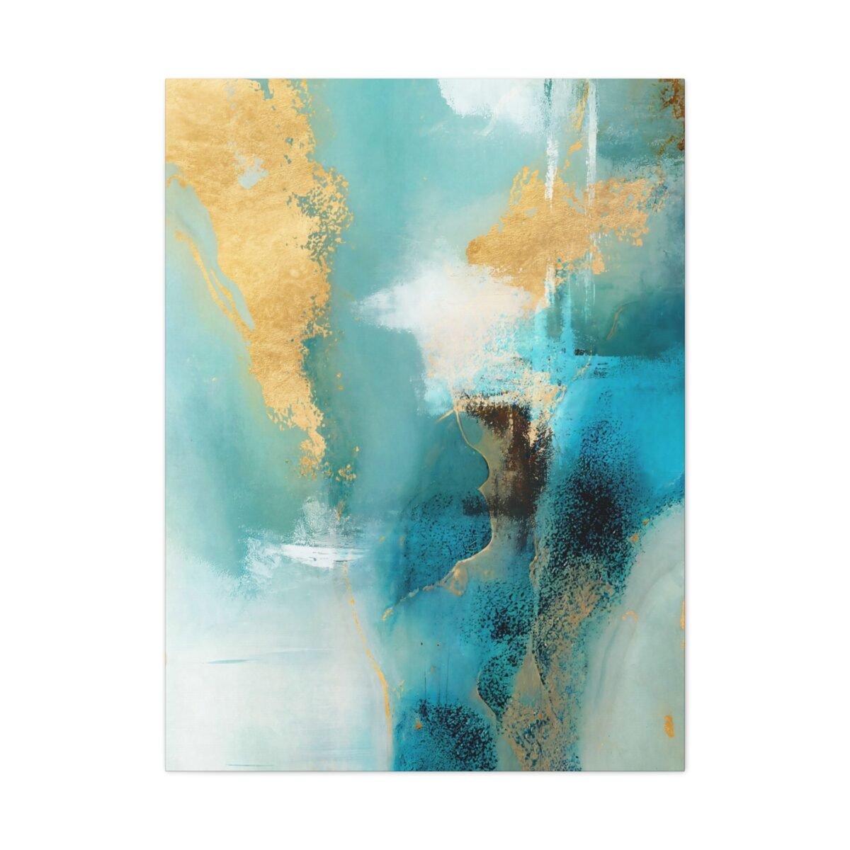 7291099540776133139_2048.jpeg Teal Gold Abstract Canvas Wall Art | Luxury Matte Contemporary Artwork for Modern Interiors