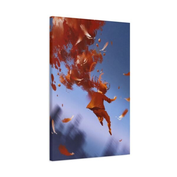 Crimson Flight Abstract Woman Wall Art, Premium Matte Canvas, Contemporary Decor