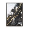 Obsidian Gold Flow – Black Gold Abstract Wall Art Premium Matte Framed Canvas