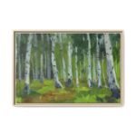 Whispering Birch Forest Wall Art – Nature-Inspired Framed Canvas for Modern Interiors