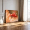 Crimson Origami Fish Wall Art – Premium Matte Canvas for Contemporary Home Decor