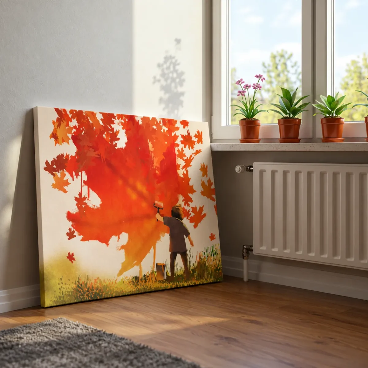 Emberleaf Autumn Painter Wall Art – Premium Matte Canvas for Vibrant Fall Decor