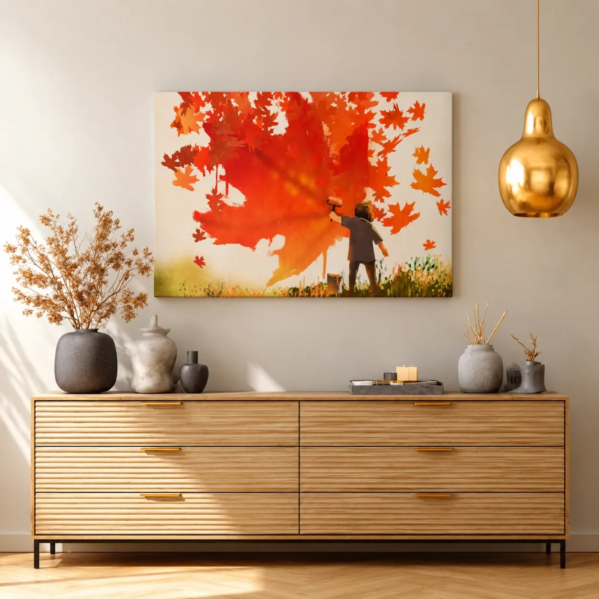 Emberleaf Autumn Painter Wall Art – Premium Matte Canvas for Vibrant Fall Decor