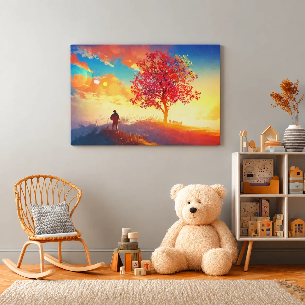 Sunset Wanderer Canvas Wall Art – Premium Matte Landscape, Vibrant Scenic Decor