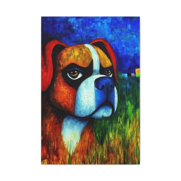 Colorful Boxer Dog Canvas Wall Art, Vibrant Modern Pet Portrait for Home