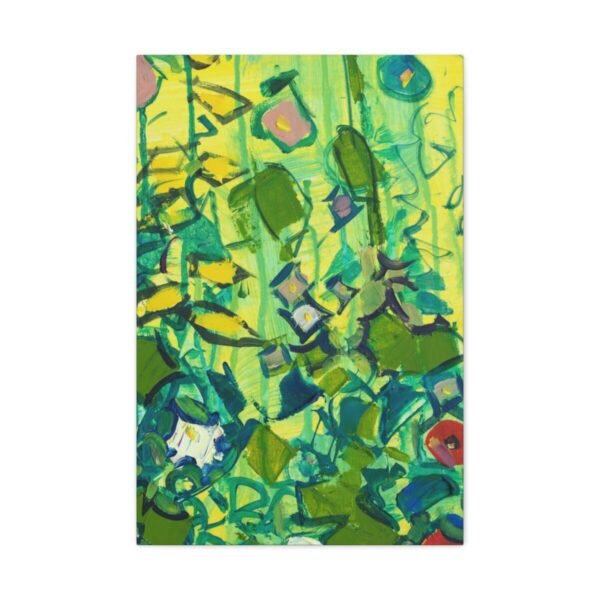 Verdant Bloom Symphony – Abstract Botanical Canvas Wall Art, Premium Matte