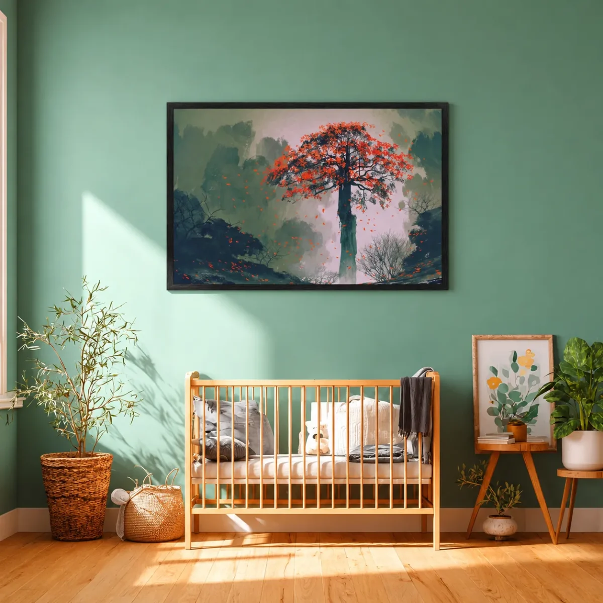 89 (1) Autumn Ember Tree – Autumn Tree Wall Art, Premium Matte Paper Framed Print