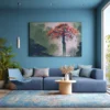Autumn Ember Tree – Autumn Tree Wall Art, Premium Matte Canvas for Modern Nature Decor