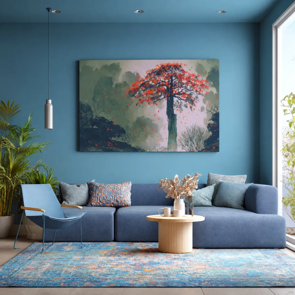 Autumn Ember Tree – Autumn Tree Wall Art, Premium Matte Canvas for Modern Nature Decor
