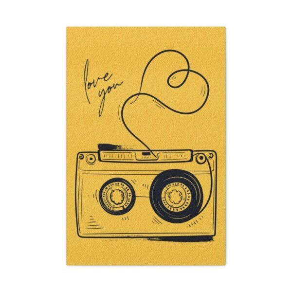 Vintage Cassette Tape Wall Art Canvas, Retro Music Love Decor for Modern Rooms