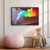 90 (1) Prismatic Leap – Colorful Abstract Wall Art, Premium Matte Framed Canvas