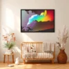 Prismatic Leap – Colorful Abstract Wall Art, Premium Matte Paper Framed Print