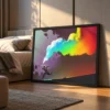 Prismatic Leap – Colorful Abstract Wall Art, Premium Matte Paper Framed Print