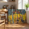 Golden Woodland Reverie – Autumn Forest Canvas Wall Art, Premium Matte Stretched Canvas