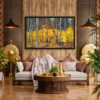 91 (2) Golden Woodland Reverie – Autumn Forest Framed Print, Premium Matte Paper Art