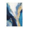 Blue Gold Abstract Canvas Wall Art, Luxury Modern Matte Canvas for Contemporary Interiors