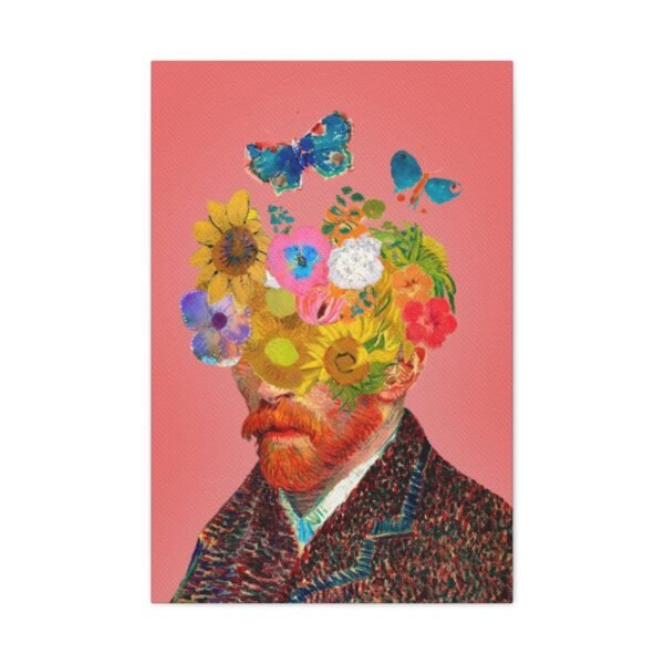 Van Gogh Inspired Canvas Wall Art | Floral Portrait Surreal Matte Canvas Print