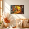 Autumn Ember Trail – Autumn Forest Framed Canvas Wall Art, Premium Matte Finish