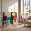 Gilded Geometry – Geometric Abstract Wall Art, Premium Matte Canvas Decor