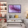 Violet Feather Framed Print – Dreamy Purple Feather Photography Wall Decor