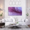 Violet Feather Canvas Wall Art – Dreamy Purple Botanical Nature Decor