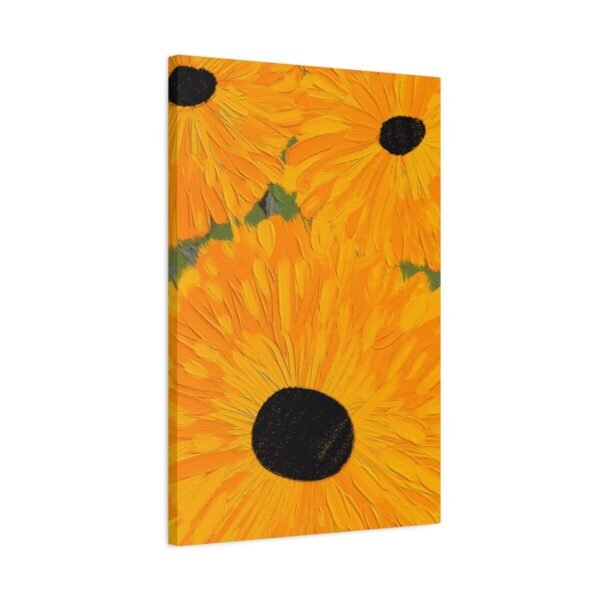 Golden Sunburst Sunflower Wall Art, Premium Matte Canvas Statement Decor for Modern Homes