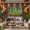 95 (1) Whispering Birch Forest Wall Art – Impressionist Landscape Canvas for Modern Interiors