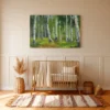 95 (3) Whispering Birch Forest Wall Art – Impressionist Landscape Canvas for Modern Interiors