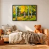 Amber Birch Reverie – Autumn Birch Forest Wall Art, Elegant Framed Prints