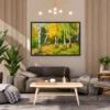 Amber Birch Reverie – Autumn Birch Forest Wall Art, Elegant Framed Prints