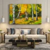 Amber Birch Reverie – Autumn Birch Forest Wall Art, Premium Matte Canvas Decor