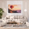 Emberfall Autumn Sunset Landscape Wall Art – Premium Matte Canvas for Modern Interiors