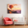 Emberfall Autumn Sunset Landscape Wall Art – Premium Matte Canvas for Modern Interiors