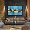 Azure Chromatic | Blue Abstract Wall Art Framed Canvas for Modern Interiors