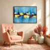 Azure Chromatic | Blue Abstract Wall Art Framed Print for Modern Gallery Interiors