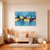 98 (1) Azure Chromatic | Blue Abstract Wall Art Canvas for Modern Contemporary Interiors