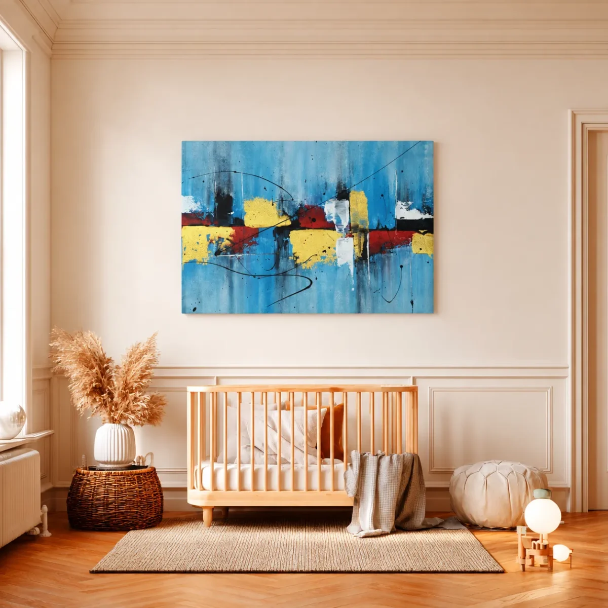 98 (1) Azure Chromatic | Blue Abstract Wall Art Canvas for Modern Contemporary Interiors
