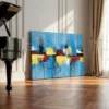98 (2) Azure Chromatic | Blue Abstract Wall Art Canvas for Modern Contemporary Interiors