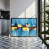 Azure Chromatic | Blue Abstract Wall Art Framed Canvas for Modern Interiors