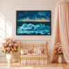 Tempest Horizon — Ocean Storm Framed Canvas Wall Art, Dramatic Coastal Decor