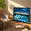 Tempest Horizon — Ocean Storm Framed Art Print, Moody Coastal Seascape Wall Decor
