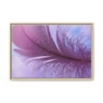 Violet Feather Framed Canvas Wall Art – Dreamy Purple Nature Decor