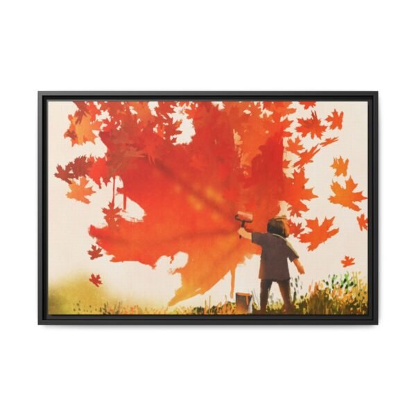 Emberleaf Autumn Painter Wall Art – Premium Matte Framed Canvas for Fall Decor
