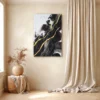 Obsidian Gold Flow – Black Gold Abstract Wall Art, Premium Matte Canvas Decoror