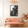 Obsidian Gold Flow – Black Gold Abstract Wall Art Premium Matte Framed Canvas